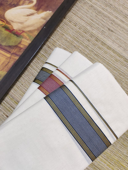 Premium Cotton Men's Double Dhoti (4 Metres).