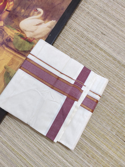 Premium Cotton Men's Double Dhoti (4 Metres).