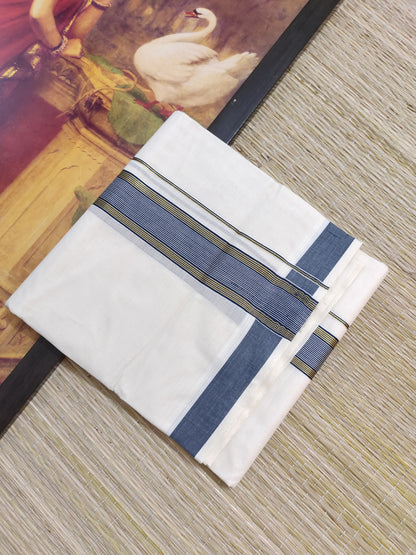 Premium Cotton Men's Double Dhoti (4 Metres).