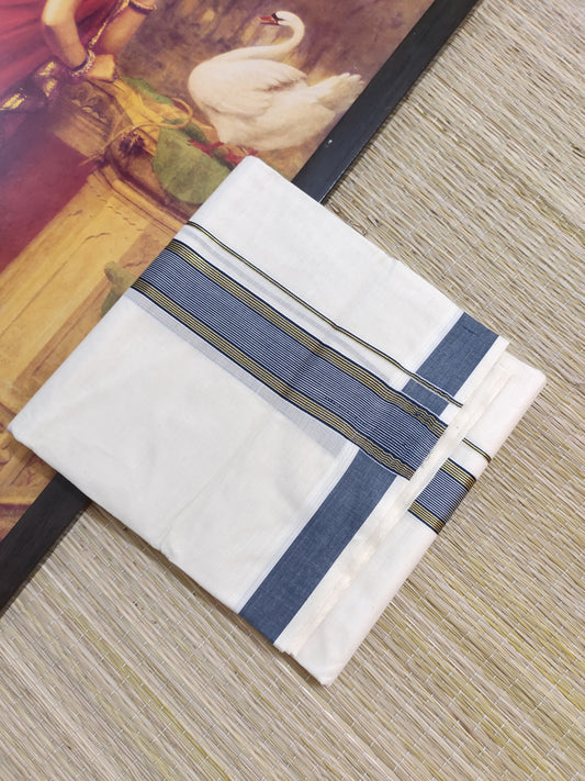 Premium Cotton Men's Double Dhoti (4 Metres).