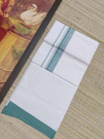 White Cotton Men's Double Dhoti (4 Metres).