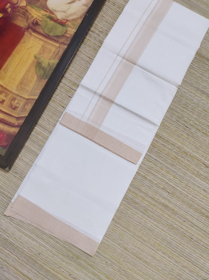 White Cotton Men's Double Dhoti (4 Metres).