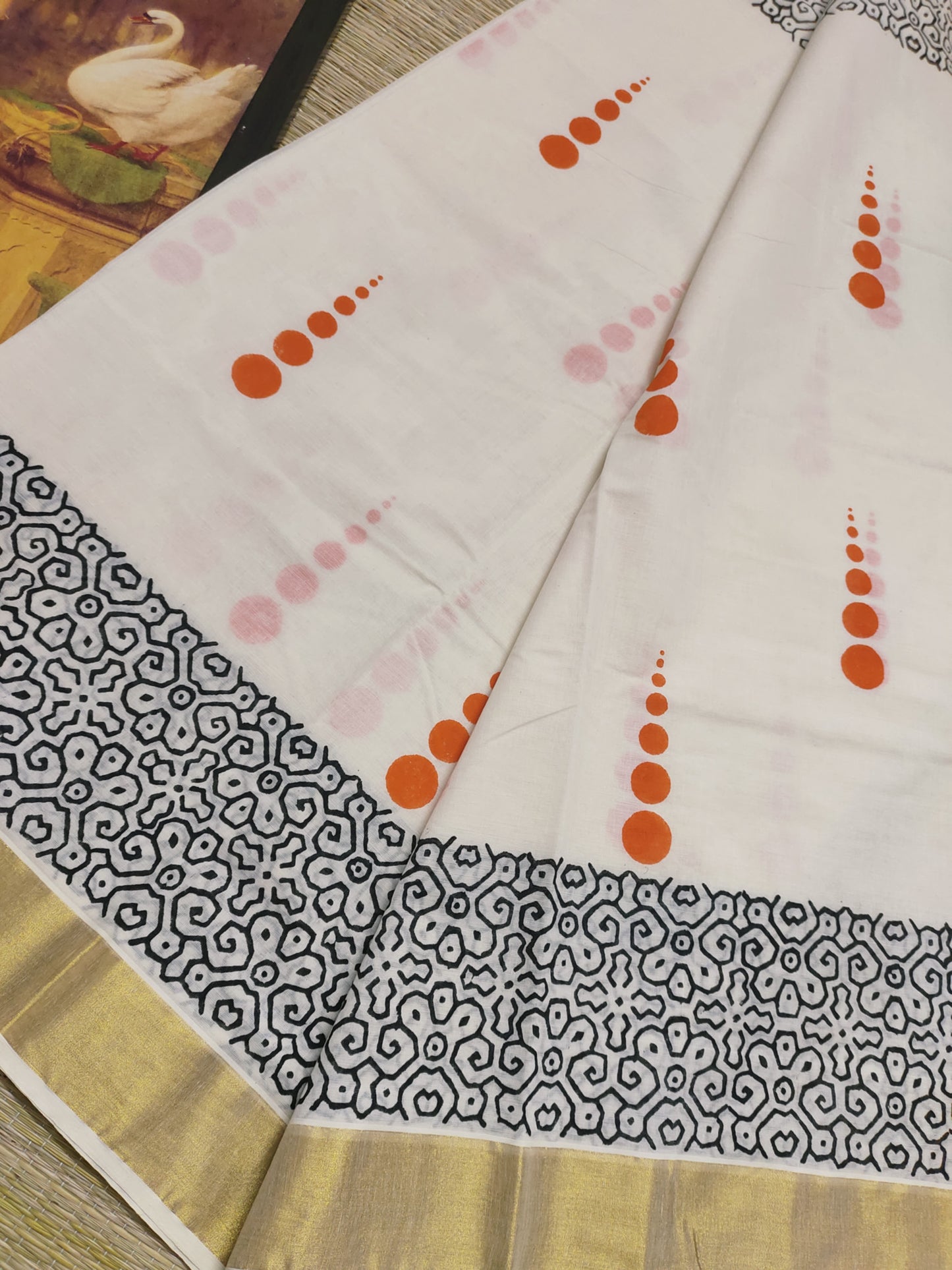 Premium Cotton Saree With Handblock Prints