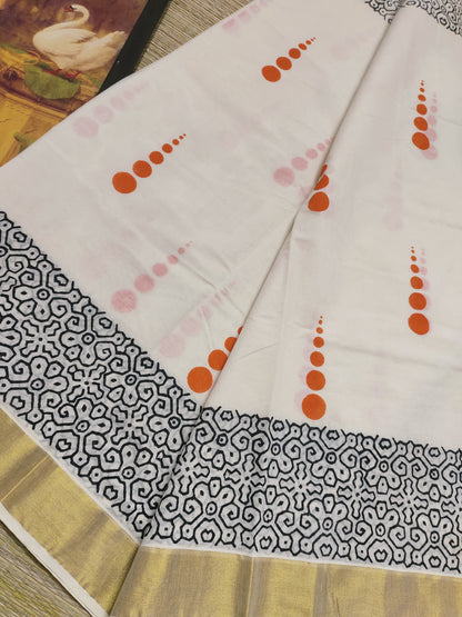 Premium Cotton Saree With Handblock Prints