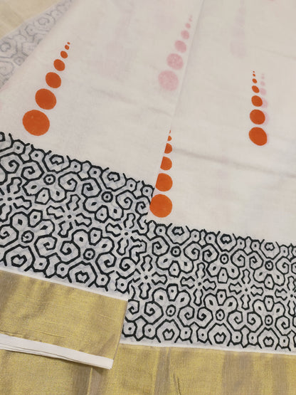 Premium Cotton Saree With Handblock Prints