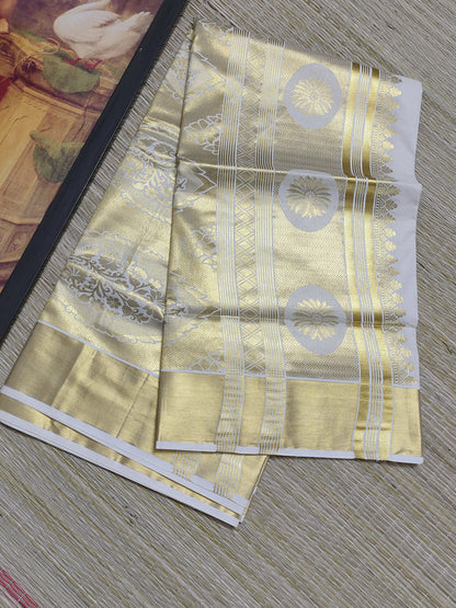 Premium Cotton Saree With All-Over Rain Drop Woven Butta