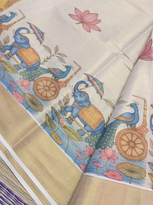 Premium Tissue Saree With All-Over Pichwai Digital Prints