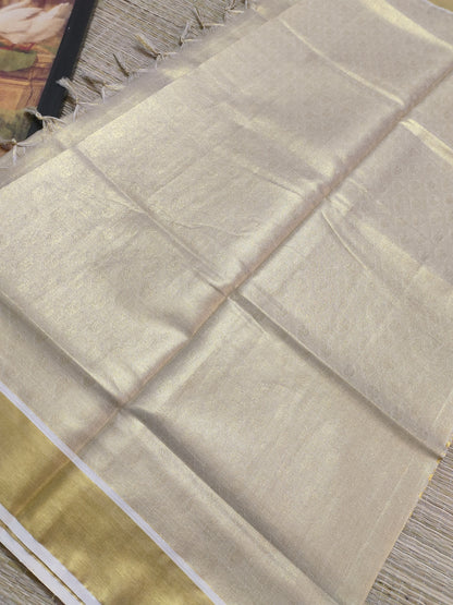 Premium Kanjivaram Inspired Gold Tissue Bridal Saree